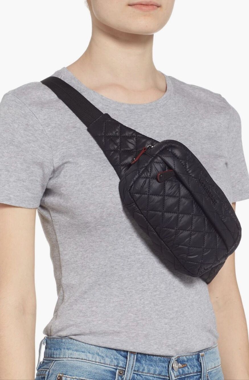 MZ Wallace Metro Belt Bag Fanny Pack in Black